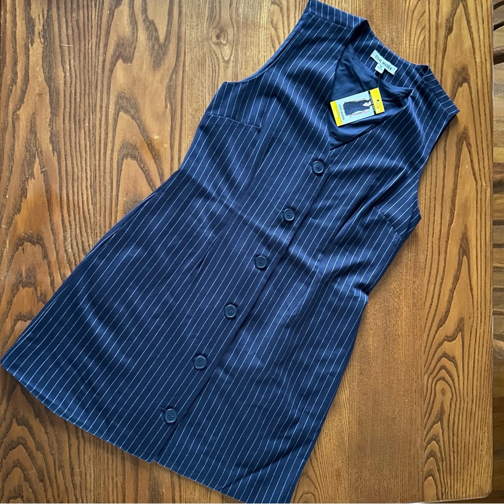 Steve Madden Navy Pinstripe Mini Dress